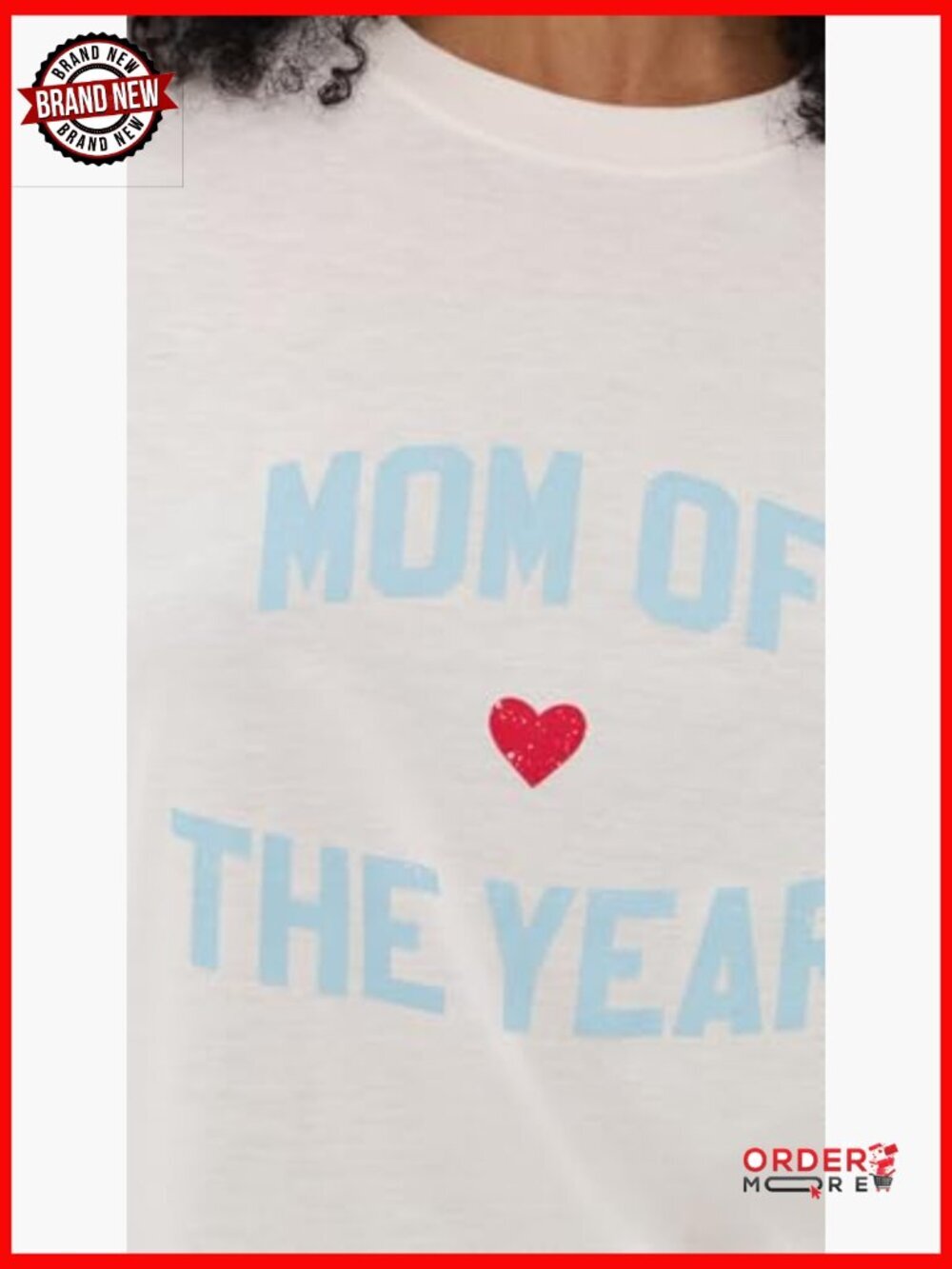 Classic Cut Mom of Year Tee, Short Sleeve, Crew Neck, Lightweight Stretch Jersey - Picture 7 of 7